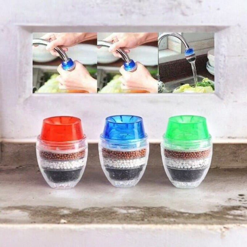 Picture of Kitchen Faucet Tap Water Filter Purifier - Set of 3, 5 Layers Activated Carbon-Multicolor