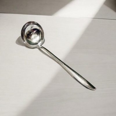 Picture of 10 Inch Stainless Steel Soup/Dal Serving Spoon - Mirror Polish, Silver, Ideal for Cooking and Serving, Durable and Stylish, Single Piece-Silver
