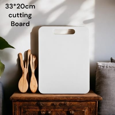 Picture of "1-Piece White Cutting Board, 33*20cm, Antibacterial Plastic - Professional-Grade Kitchen Tool for Precise and Safe Food Prep"-White