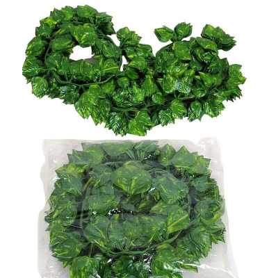 Picture of 1Pc 2M Green Plant Ivy Artificial Leaves Garland Vine Foliage Home Decor Plastic Rattan String Wall Decor-Multicolor