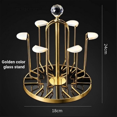 Picture of Lavish indulgent - Kitchen Rotating Tableware Drainer Water Cup Rack Drying Drainer Cup Holder Home Storage Organizer - Easy To maintain-Gold