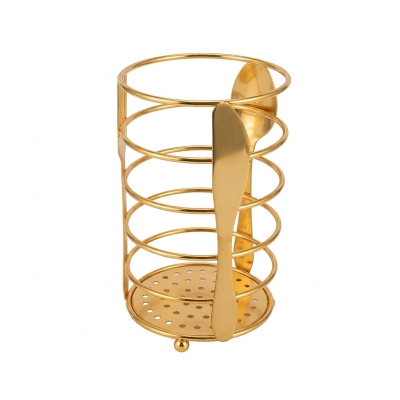 Picture of Newfangled - Urban Vibes - 1 pcs round Golden color Metal Spoon Stand holder - Kitchen & Dining - Unrivaled in Genre- Delights-Gold