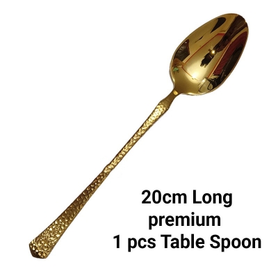 Picture of AYD 1 pcs premium quality Big Size Table spoon 20 cm long Table spoon Golden spoon , Best tableware Table Spoon(golden)-Gold