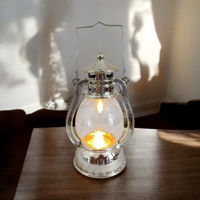 Picture of "Retro LED Lantern - 14.5cm Multi-Color for Outdoor Decor, Courtyard Garden, and Ramadan | Battery-Powered Hanging Light for Room Decoration"-Multicolor