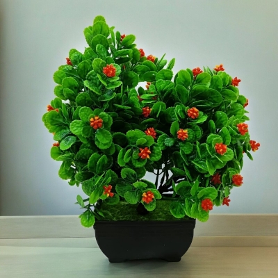 Picture of 1 Pc New Green Mini Artificial Flower Tree Minicape with Multiple Colors, Plastic Tob for Restaurant, Home, Table Bonsai Decor-Multicolor