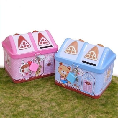 Picture of Indoor Use Money Box - Multicolor Coin Bank for Shelf Cabinet - Exquisite Cartoon Cute Cash Box with Combination Lock-Multicolor