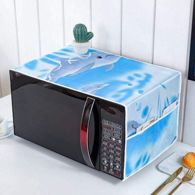 Picture of Multicolor Microwave Oven Protective Cover with Pockets Dustproof Washable Durable Home Kitchen Accessories-Multicolor