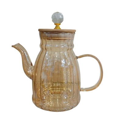 Picture of golden color Cold Kettle Hot and Cold Water Jug Cup Transparent Heat-resistant Pitcher  Juice Water Pot-Gold