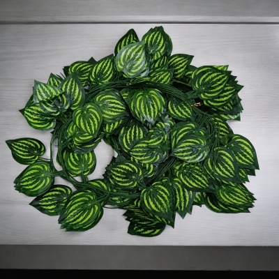 Picture of 12pcs 7ft Artificial Wall Hanging Green Leaves for Decoration-Multicolor