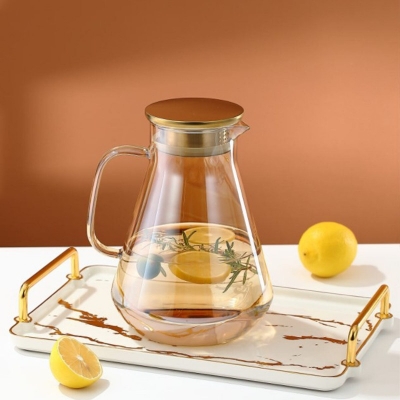 Picture of GPH27HA ,1 PCS HEAT-RESISTANT GLASS JUG, , 1440ML(golden color)-Gold