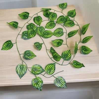 Picture of 1pc 7ft Artificial Green Leaves Wall Hanging for Decoration-Multicolor