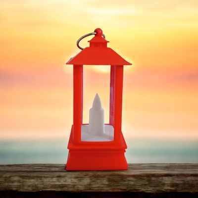 Picture of "9cm Battery-Powered LED Retro Lantern - Multi-Color ABS Plastic for Outdoor and Garden | Ideal for Ramadan and Room Decoration"-Multicolor