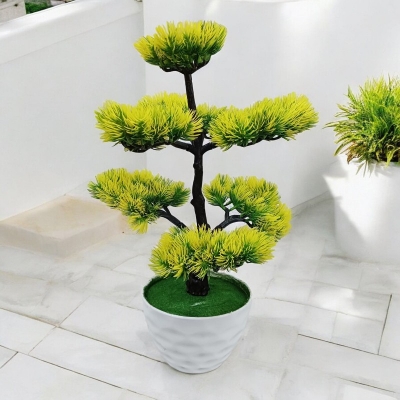 Picture of Artificial Bonsai, 7-Head Pine Tree - 43*24cm - Green Plant for Shop & Home Decor-Multicolor