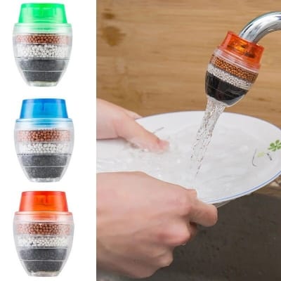 Picture of 1 pcs 5-layers Purifier Tap Filter Water Saving Kitchen Faucet Bubbler Activated Carbon Filtration Shower Head Nozzle Cleaning Filters-Multicolor