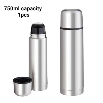 Picture of Silver color insulated vacuum flask stainless steel water bottle food warmer large capacity 750ml  termos coffee matte-Silver