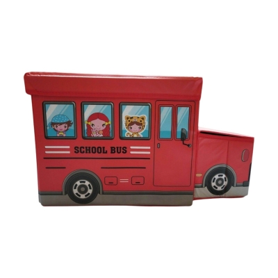 Picture of Toy Storage Ottoman Kids Toy Books play box Bedroom Stool Car Folding Chest Seat-Multicolor