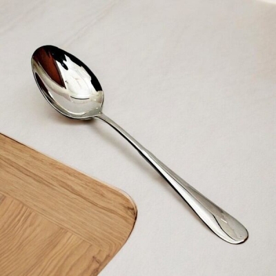 Picture of 10.2-Inch Stainless Steel Heavy Curry Serving Spoon - Mirror Polish Finish, Perfect for Cooking and Serving Curries - Durable Silver Utensil - 1 Piece-Silver