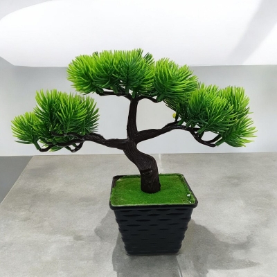 Picture of 23*23cm Artificial Plastic Plants Bonsai for Home & Restaurant Decor - 3 Heads-Multicolor