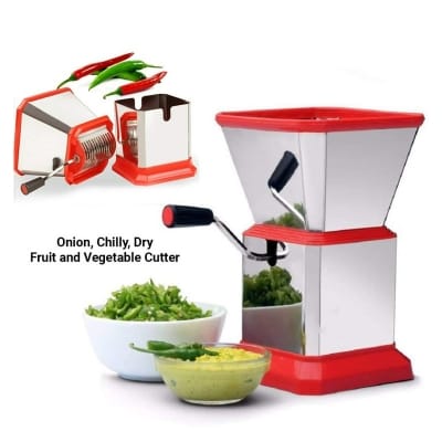 Picture of Creation Stainless Steel Onion, Chilly, Dry Fruit and Vegetable Cutter Chopper-Silver