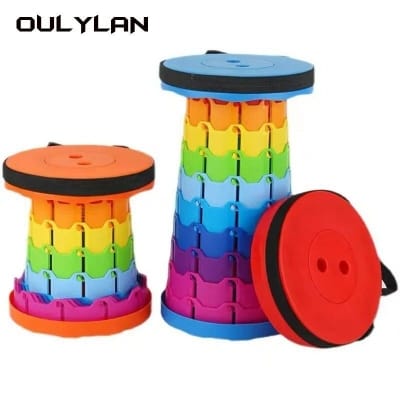 Picture of 1 pcs Portable Chair Adjustable Retractable Folding Stool Colorful with Storage Bag Easy Carrying Suitable for Fishing, Traveling, Hiking-Multicolor