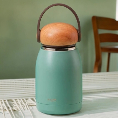 Picture of Portable Green Thermal Cup, 300ml Vacuum Flask, 304 Stainless Steel Insulated Coffee Mug-Green