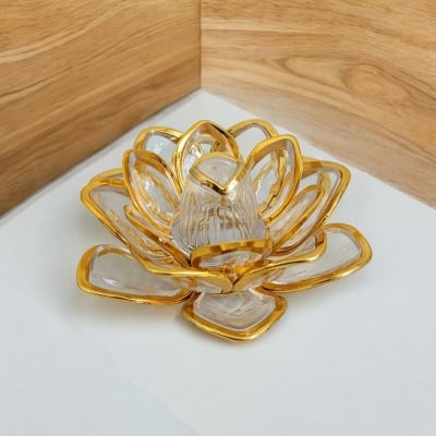 Picture of "Flower Shape Crystal LED Tea Light - 10x10cm Multi-Color ABS Plastic Candle for Ramadan, Wedding, and Party Decor | Battery-Powered Light for Table and Room"-design2