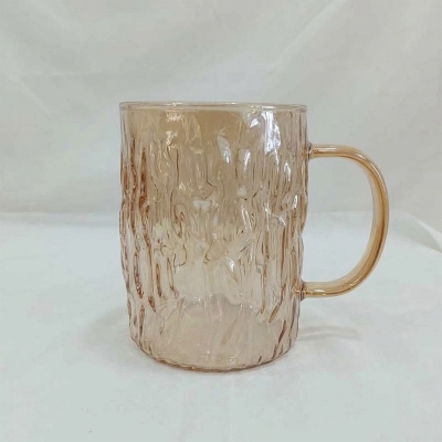 Picture of Hand made single wall glass tumblers coffee borosilicate glass coffee tea mug golden color-Gold