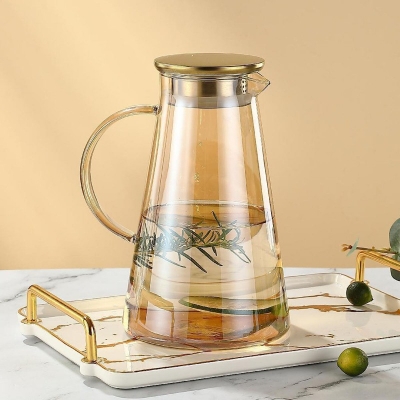 Picture of 1 pcs GPH28HA golden color,1 PCS HEAT-RESISTANT GLASS JUG, GPH28HA, 1900 ML Golden color-Gold