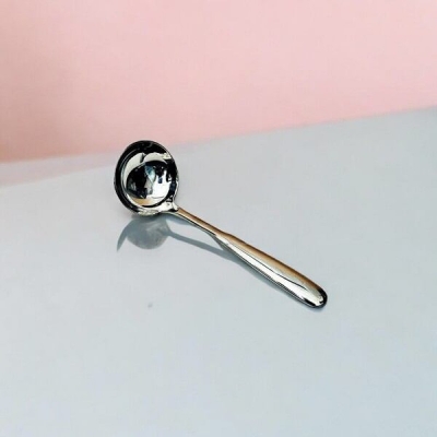 Picture of 7-Inch Soup/Dal Serving Spoon - Stainless Steel, Big Sup Design, Mirror Polish Finish - Perfect for Cooking and Serving - Durable Silver Utensil - 1 Piece-Silver