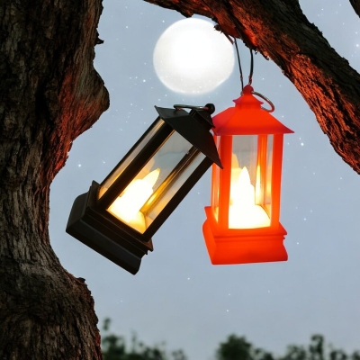 Picture of "2 LED Retro Lanterns - 9cm Multi-Color for Outdoor and Garden | Battery-Powered ABS Plastic Lights for Ramadan Table and Room Decoration"-Multicolor