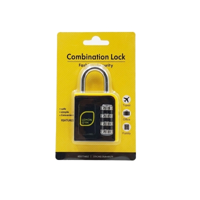 Picture of Zinc alloy 4 digit  Multicolor password locker security suitcase luggage handbag coded lock cabinet locker XMM-8072L big combination Padlock-Black