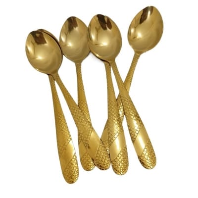 Picture of 6 pcs stainless steel golden color tea spoon-Gold