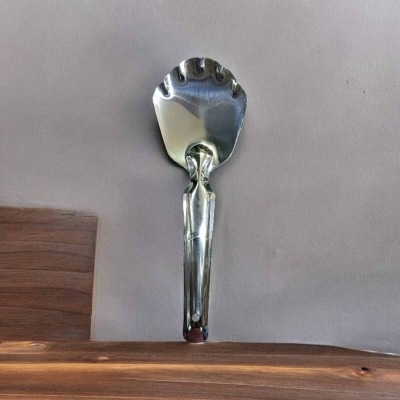 Picture of 23cm Stainless Steel Serving Spoon for Rice & Vegetables, Kitchen Tool in Silver-Silver