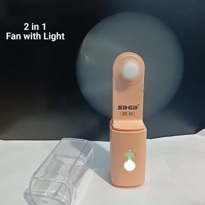 Picture of SD-69 Mini Pocket Fan With Troch Light Rechargeable Powerful Fan Foldable wing with Torch and Flashlight-Multicolor