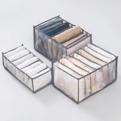 Picture of Trouser compartment storage box Wardrobe Wardrobe Clothes divider Clothes storage box-Multicolor