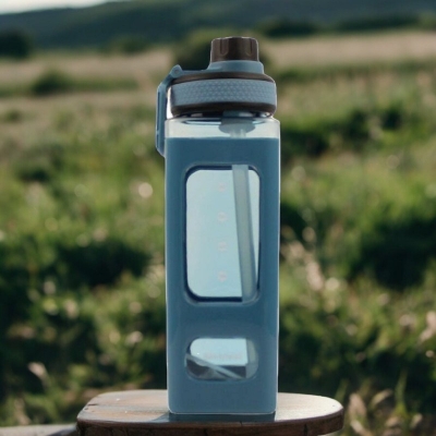 Picture of Blue 700ml Fitness Water Cup, BPA-free Sports Bottle with Straw, Good Sealing-Blue