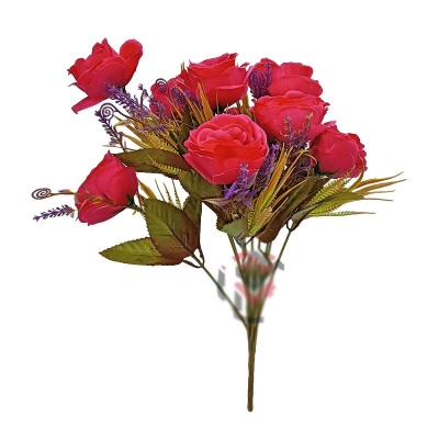 Picture of 9-10 Heads Pink Artificial Flowers Home Decoration 9 Color Beauty Silk Fake Flower Especial for Wedding and Festival Decoration-Pink