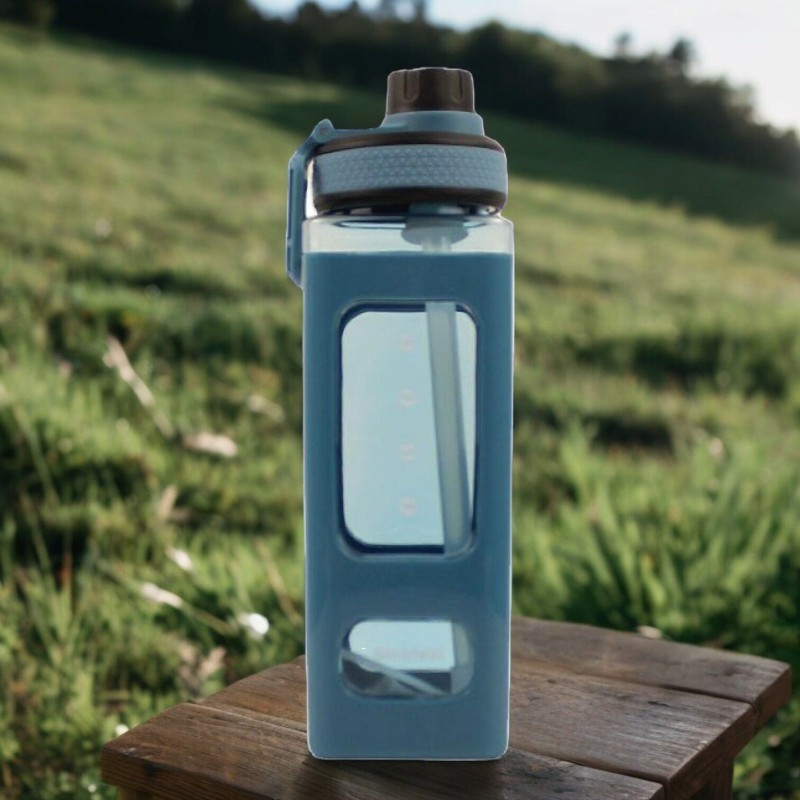 Picture of Blue 700ml Fitness Water Cup, BPA-free Sports Bottle with Straw, Good Sealing-Blue