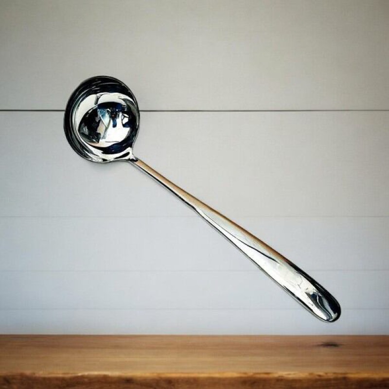 Picture of Big 10 Inch Soup/Dal Spoon - Stainless Steel, Mirror Polish, Silver Color, Perfect for Cooking and Serving, Sleek Design-Silver