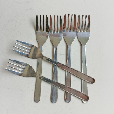 Picture of Sara 12 pcs Stainless steel Tea and fork spoon silver for kitchen 14cm long best spoon for House, Kitchen, Travel, restaurant  etc-Silver