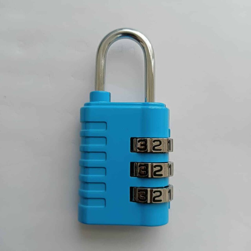 Picture of 3-Digit Number Combination Anti-Theft Zinc Alloy Lock-Resettable PIN Number Padlock for Door,Luggage, Suitcase-Polished Finishing-Multicolor
