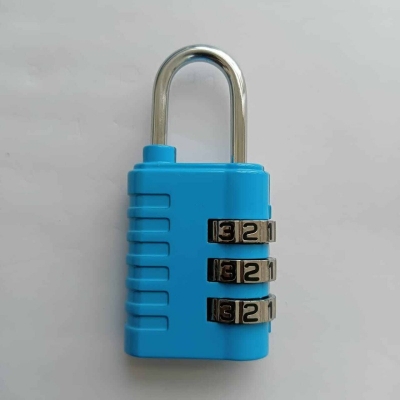Picture of 3-Digit Number Combination Anti-Theft Zinc Alloy Lock-Resettable PIN Number Padlock for Door,Luggage, Suitcase-Polished Finishing-Multicolor