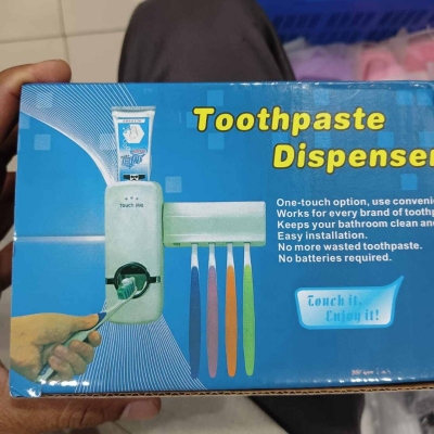 Picture of Automatic Toothpaste Dispenser With Tooth Brush Holder For Homes And Bathrooms-Multicolor