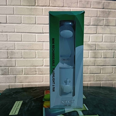 Picture of SD-69 Mini Pocket Fan With Troch Light Rechargeable Powerful Fan Foldable wing with Torch and Flashlight-Multicolor
