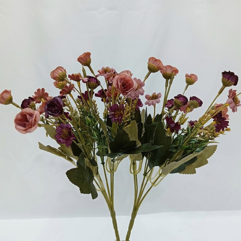 Picture of 2Pc Small Artificial Flower  stick Home Wedding Decor, Make Your Life be Full of Beautiful Vitality, Good Memories Light Champagne purple-Pink-Pink