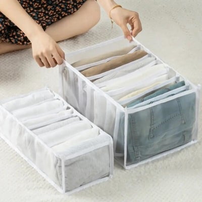 Picture of Trouser compartment storage box Wardrobe Wardrobe Clothes divider Clothes storage box-Multicolor