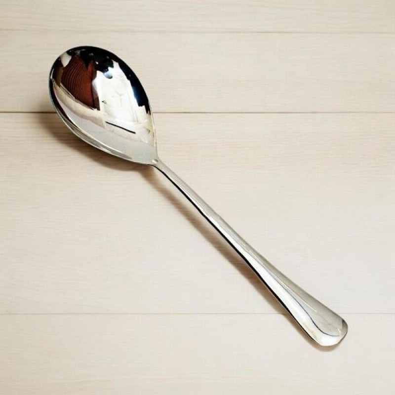 Picture of 11.5-Inch Large Serving Spoon - Stainless Steel with Mirror Polish Finish, Perfect for Cooking and Serving - Silver Utensil - 1 Piece-Silver