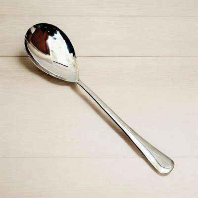 Picture of 11.5-Inch Large Serving Spoon - Stainless Steel with Mirror Polish Finish, Perfect for Cooking and Serving - Silver Utensil - 1 Piece-Silver