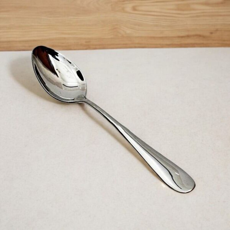 Picture of 9-Inch Stainless Steel Heavy Curry Serving Spoon - Mirror Polish Finish, Ideal for Cooking and Serving Hearty Dishes - Durable Silver Utensil - 1 Piece-Silver