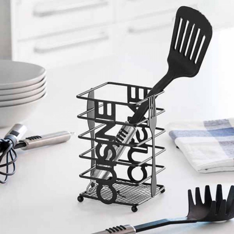 Picture of SQUARE METAL SPOON HOLDER BLACK-Black